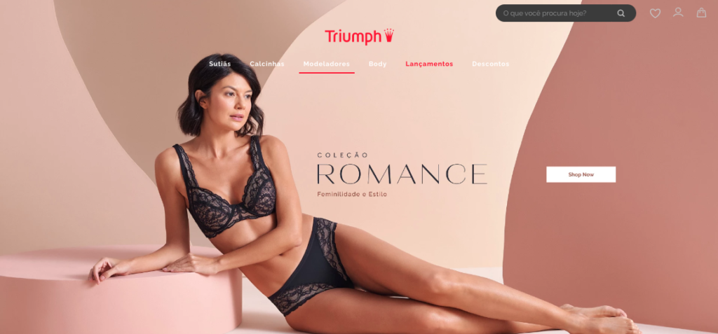 Imagem na home do site da Triumph