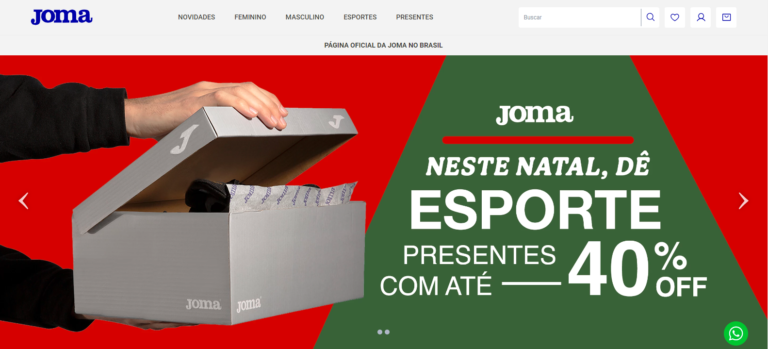 Home do site da Joma