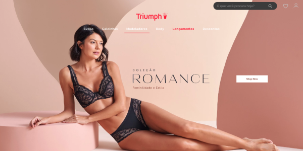 Imagem na home do site da Triumph