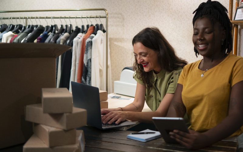 Duas mulheres praticando o recommerce